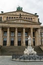 The concert hall and statue of Schiller in Berlin Royalty Free Stock Photo