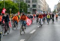 Demonstrators on bicycle protest against cheap and unethical meat production in Berlin