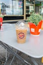 Dunkin` Donuts Iced Coffe. Royalty Free Stock Photo