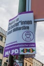 BERLIN, GERMANY - AUGUST 23, 2017: Election poster of MLPD party before 2017 Federal electio