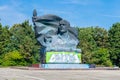 The Ernst Thalmann Monument erected in 1986 in the Ernst-Thalmann-Park.