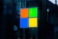 Berlin, Germany - August 16, 2018: Microsoft logo on the store i