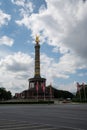 Berlin, Germany - August 11 , 2021 - view of the victory column in Berlin Siegessaule and surroundings Royalty Free Stock Photo