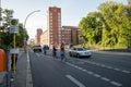 Berlin, Germany - August 11 , 2021 - view of Wilhelmstrasse in Berlin bicycles and scooters Royalty Free Stock Photo