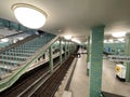 Inside of Alexanderplatz U Bahn subway station in Berlin, Germany