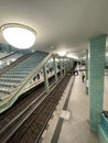 Inside of Alexanderplatz U Bahn subway station in Berlin, Germany