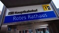 Elevator to the underground station `Rotes Rathaus` on the underground line U5
