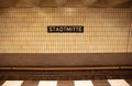 Signage of the Stadtmitte U-Bahn station. The german U-Bahn is one of the biggest underground Royalty Free Stock Photo