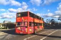 Berlin, Germany - December 02, 2016: Tourist double-decker bus in red in Berlin