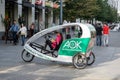 BERLIN, GERMANY/EUROPE - SEPTEMBER 15 : Bicycle rickshaw in Berlin Germany on September 15, 2014. Unidentified people.