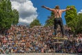 Street artist and acrobats, Mauerpark. Berlin