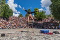 Street artist and acrobats, Mauerpark. Berlin