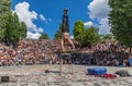 Street artist and acrobats, Mauerpark. Berlin Royalty Free Stock Photo