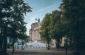 BERLIN, GERMANY - Feb 10, 2021: View towards Reichstag, German parliament building in the government district in Berlin. Royalty Free Stock Photo