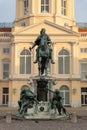 Berlin, Germany. February 19, 2019. Charlottenburg Palace and Statue of Friedrich Wilhelm I. Charlottenburg Palace is the largest Royalty Free Stock Photo