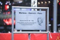 Plaque of Marlene - Dietrich - Platz in Berlin Royalty Free Stock Photo