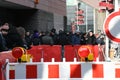People waiting in line for Berlinale Film Festival 2018 tickets Royalty Free Stock Photo