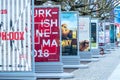 Posters advertising the upcoming films during Berlinale 2018 Royalty Free Stock Photo