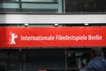 Red banner of the 68th Berlinale Festival 2018 Royalty Free Stock Photo