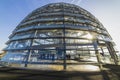 February 7, 2020: Tourists visit the glass dome on the Reichstag. It was designed by architect Norman F Royalty Free Stock Photo