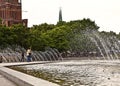 Berlin, Germany - fountain under the TV tower in Alexanderplatz Royalty Free Stock Photo