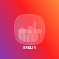 Berlin, Germany: icon and logo prototype with glass liquid effect Royalty Free Stock Photo
