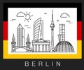 Berlin, Germany. Illustration of city sights