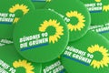 German Election Politics Badges Concept: Pile of Green Party The Greens Buttons, 3d illustration