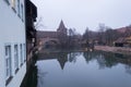 Berlin. Germany, January 2020. The Nuremberg River Channel. Landscape of evening old houses on the water Royalty Free Stock Photo