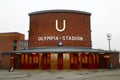 Berlin, Germany - January 6, 2024: Olympia Stadium station on U2 line of Berlin U-Banh, the rapid transit city metro system