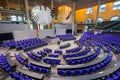 BERLIN, GERMANY - jenuary 5, 2018: Interior of Plenary Hall meeting room of German Parliament Deutscher Bundestag Royalty Free Stock Photo