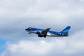 BERLIN, GERMANY - JULY 7, 2018: Azerbaijan Airlines Airbus A319-111 takes off from Tegel airport in Berlin. Royalty Free Stock Photo