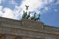 Brandenburg gate in Berlin, Germany or Federal Republic of Germany. Architectural monument in historic center of Berlin. Symbol