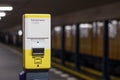 BVG / Public transportation ticket stamp machine in metro station, Berlin Royalty Free Stock Photo