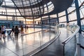 Interior view of the helicoidal ramp in the Reichstag building in Berlin