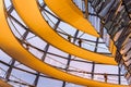 Interior view of the helicoidal ramp in the Reichstag building in Berlin