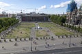 Top view of the Lustgarten park on the Museum Island in the central part of Berlin