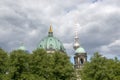 View of the dome of the Berlin cathedral and the television tower Royalty Free Stock Photo