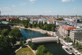 aerial view of architecture of Berlin and Spee river, Germany Royalty Free Stock Photo