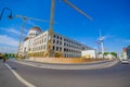 BERLIN, GERMANY - JUNE 06, 2015: Berlin city palace reconstruction, historic buiding damage on 1945