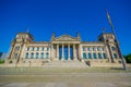 BERLIN, GERMANY - JUNE 06, 2015: Dem Deutschen Volke, is the inscription outside of the Reichstag buiding