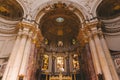 low angle view of beautiful ancient Berliner Dom interior in Berlin, Germany Royalty Free Stock Photo