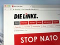 Homepage of democratic socialist German political party The Lef