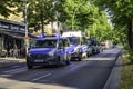 Operation of the Berlin police with several emergency vehicles in front of a hookah bar Royalty Free Stock Photo