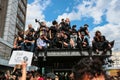 Anti-racism protest crowd at Berlin silent demo following the death of George Floyd by police violence