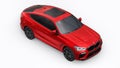 Berlin. Germany. June 10, 2022. Red BMW X6M Competition III 2020 F96 on a white background. 3d model of a sports SUV in Royalty Free Stock Photo