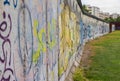 Berlin, Germany - June 29, 2022: Teh Berlin Wall Memorial at the Bernauer Strasse. The last remnants of the structure that once