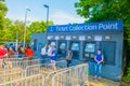 BERLIN, GERMANY - JUNE 06, 2015: Ticket point outside olimpic stadium in Berlin, Champions league final match