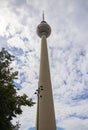 Berlin, Germany - June 29, 2022: The TV Tower or Fernsehturm at the Alexanderplatz, former city center of east berlin. Fernsehturm Royalty Free Stock Photo