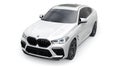 Berlin. Germany. June 10, 2022. White BMW X6M Competition III 2020 F96 on a white background. 3d model of a sports SUV Royalty Free Stock Photo